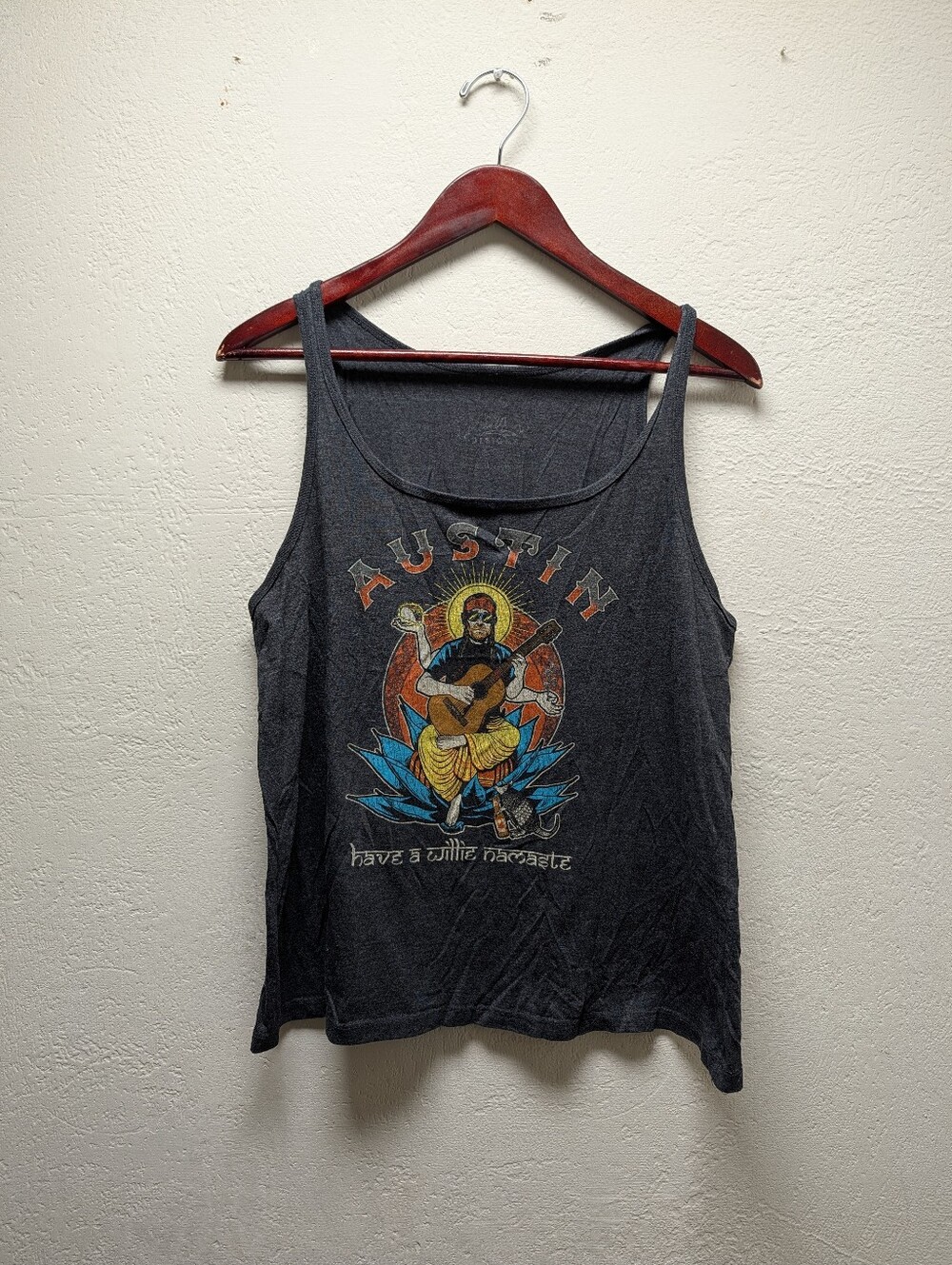 Outhouse Designs Austin "Have a Willie Namaste" Tank Top Charcoal Grey Large